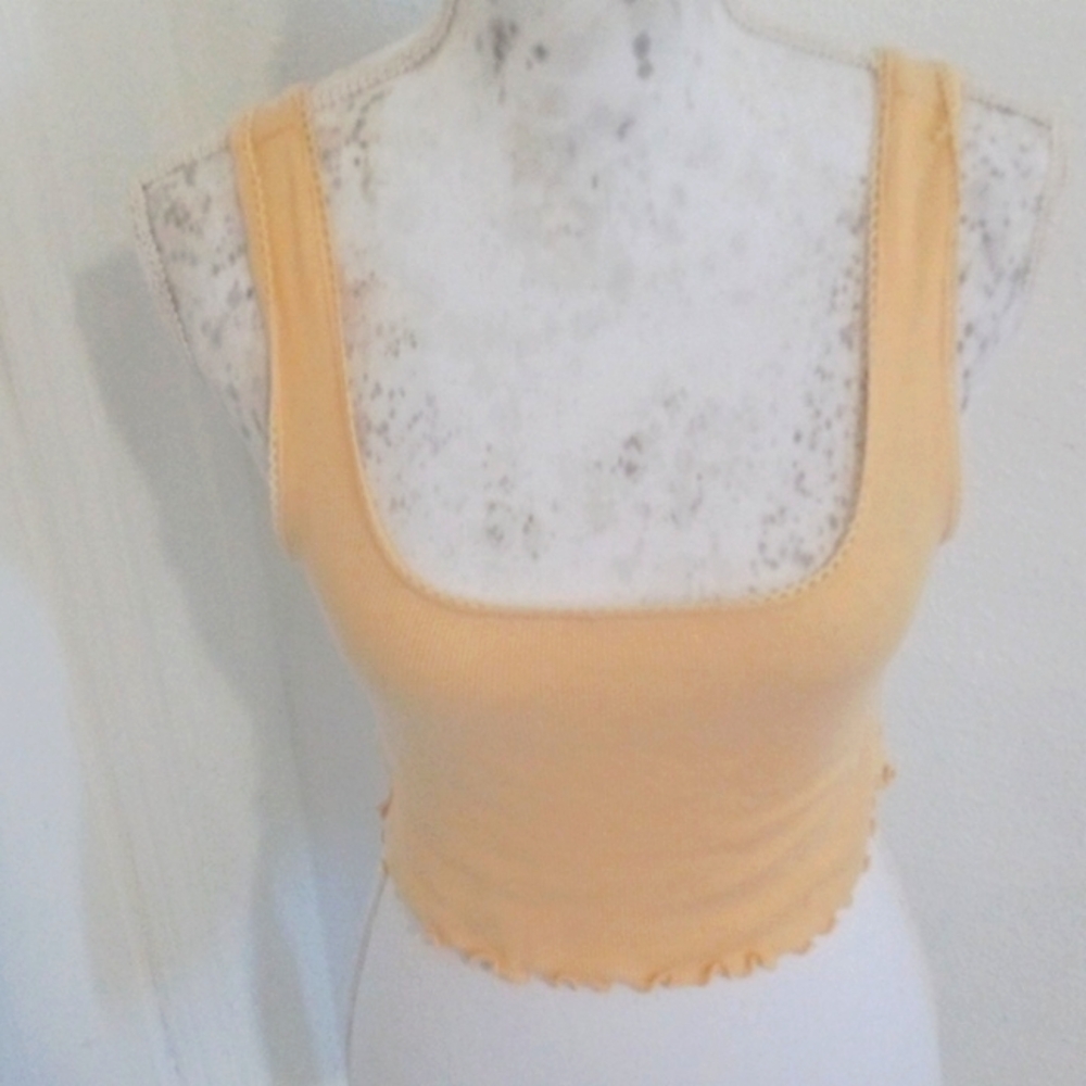 Yellow forever 21 crop top